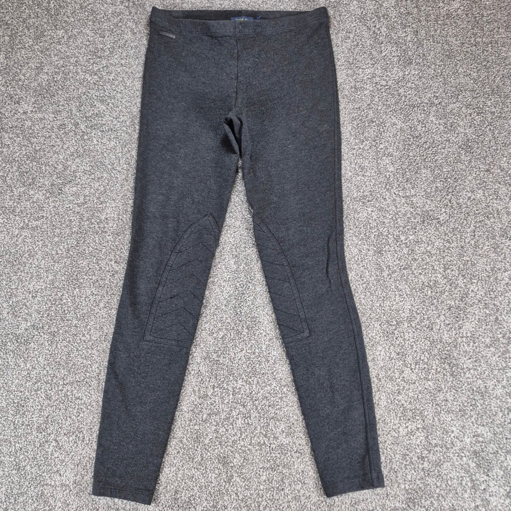 Polo Ralph Lauren Leggings Womens Small Gray Equestrian Quilted Knee Patch Pants